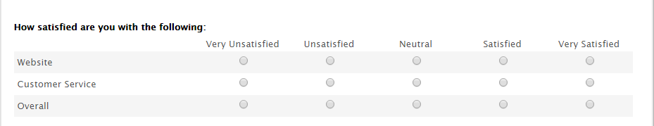 Single-answer matrix.