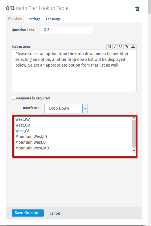 Lookup table now on offline app