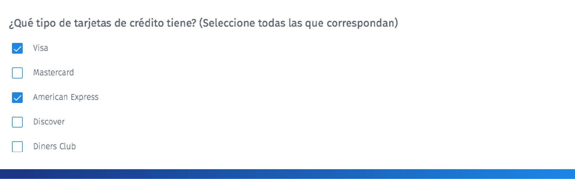 Pregunta de selección múltiple (Selección una) Perguntas de escolha múltipla