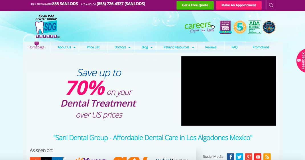 página web Sani Dental Group