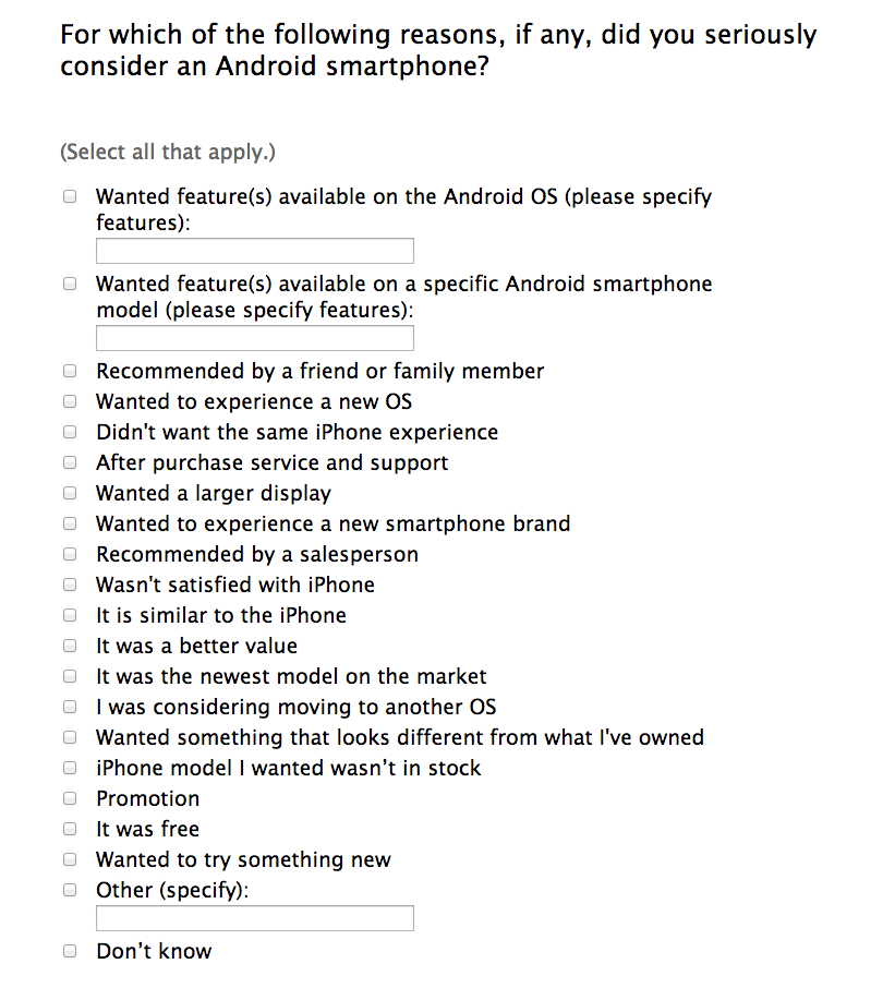 Apple Customer satisfaction Survey