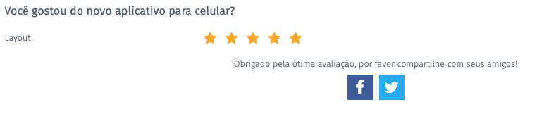 pergunta múltipla escolha compartilhar classificação nas redes sociais