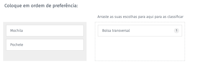 pergunta múltipla escolha classificação