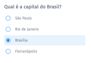 pergunta múltipla escolha selecionar um