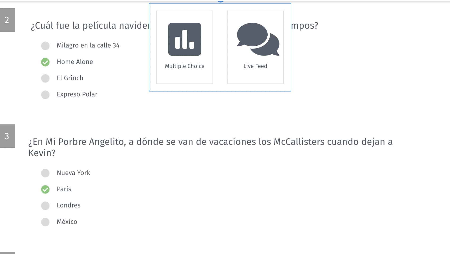 Imposta le domande e configura il livepoll