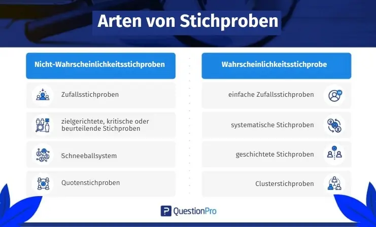 Arten von Stichproben Infografik