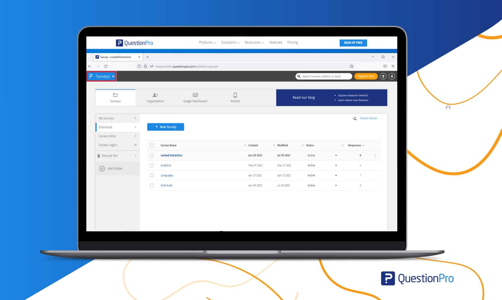 QuestionPro ofrece una herramienta de encuestas completa con lógica avanzada, análisis de datos e integración con software estadístico como SPSS.