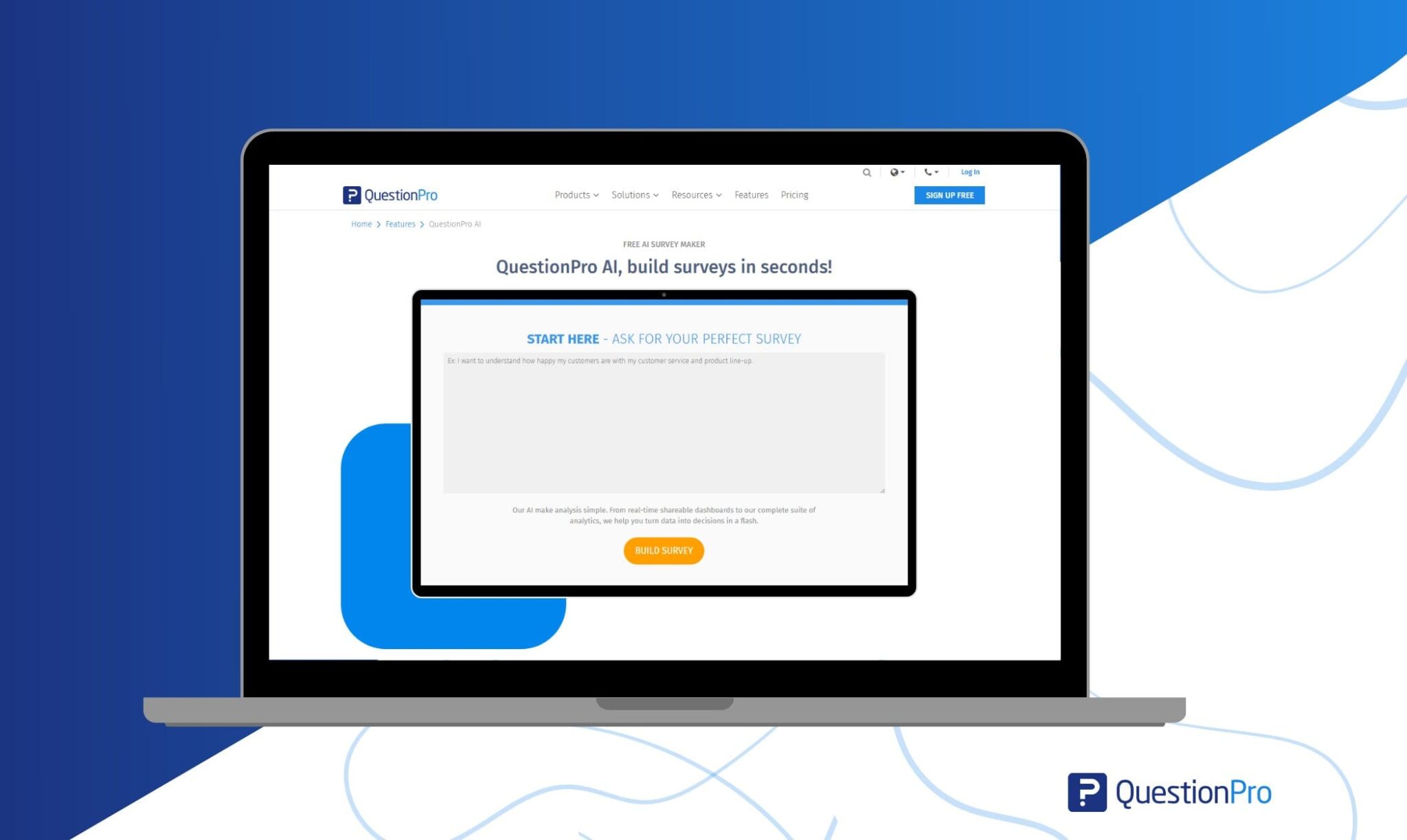 QuestionPro AI zum Erstellen von Umfragen